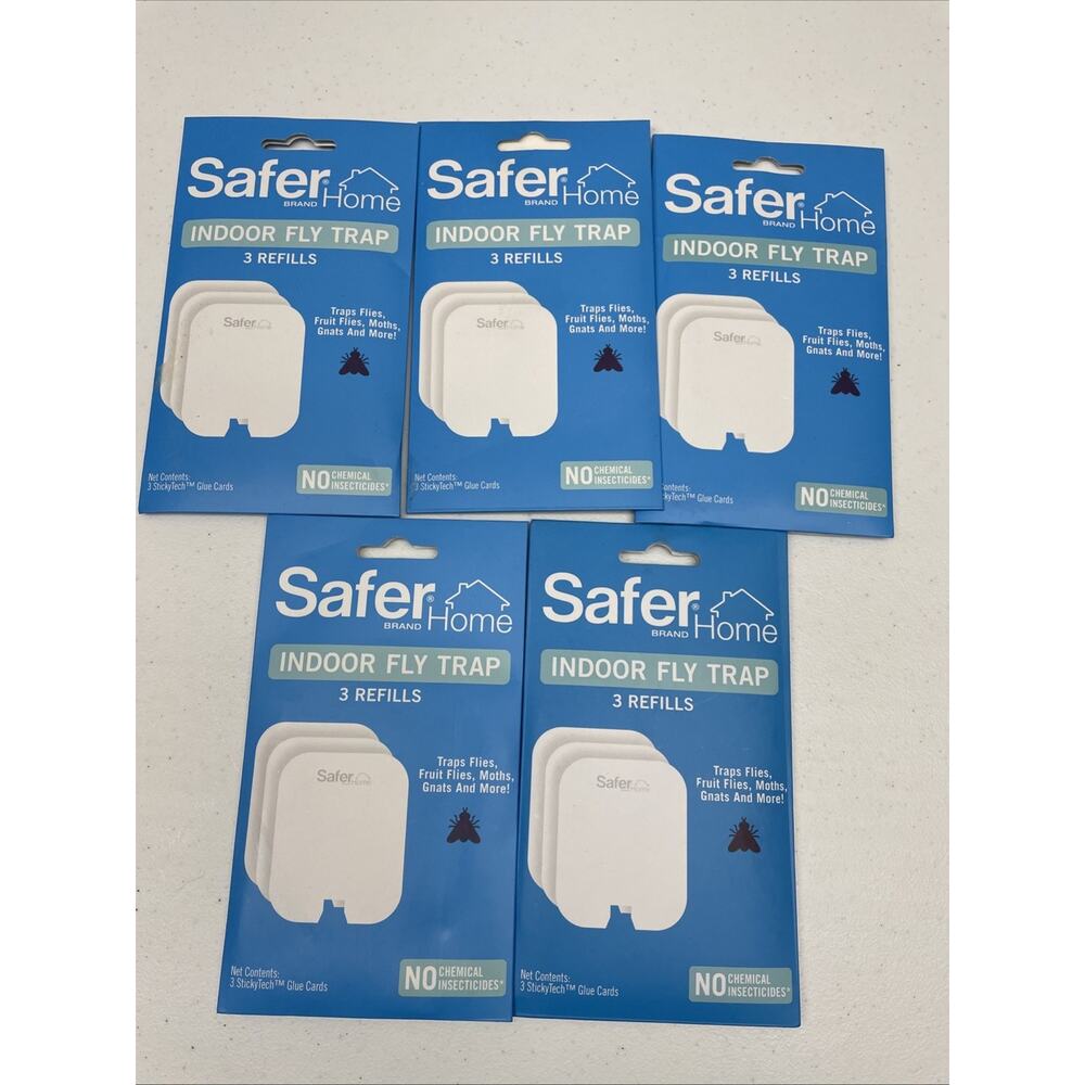Safer Home Indoor Fly Trap Refill StickyTech Glue Cards SH503 Lot of 5 Packs